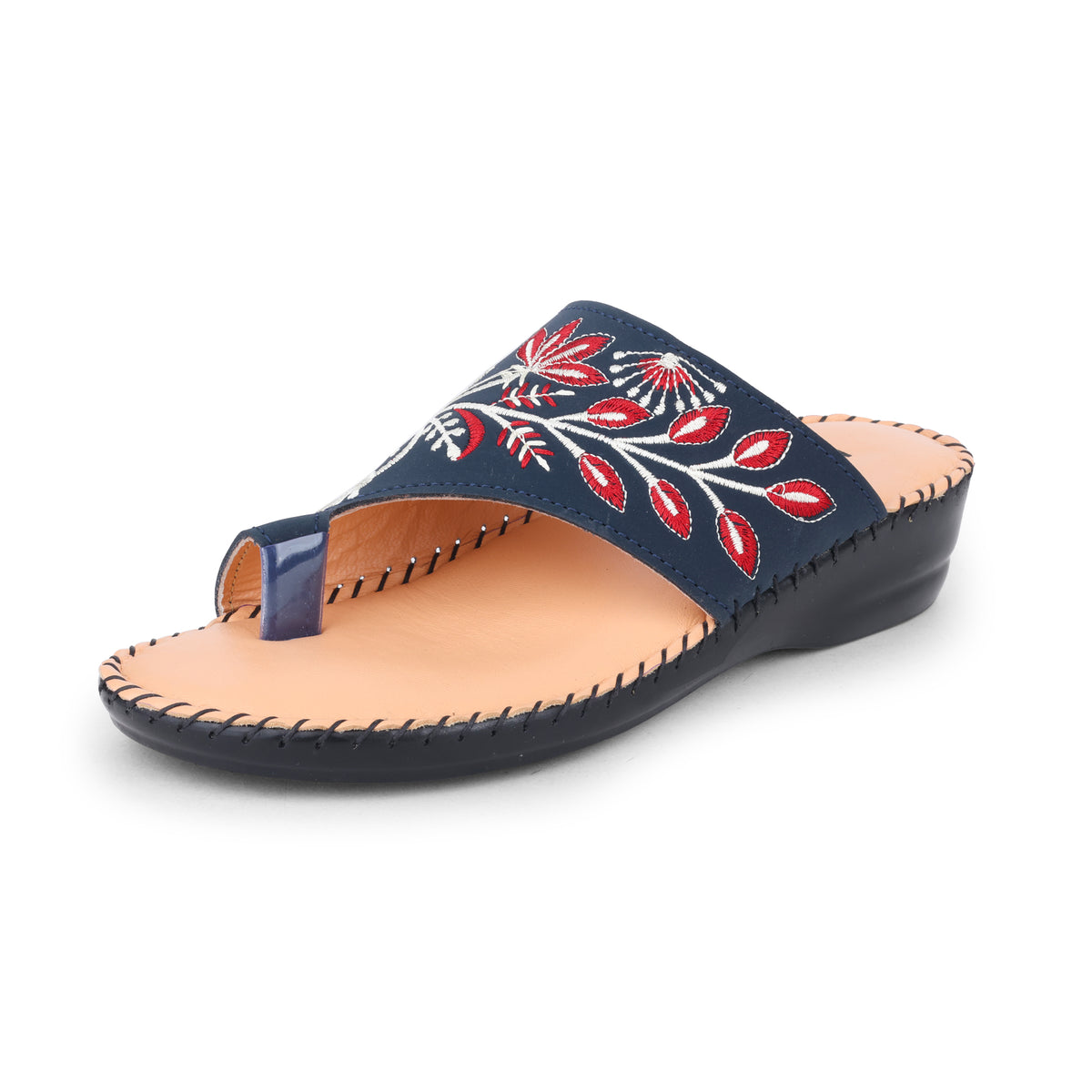 Floral Embroidery Ladies comfort Heel Chappal 560702