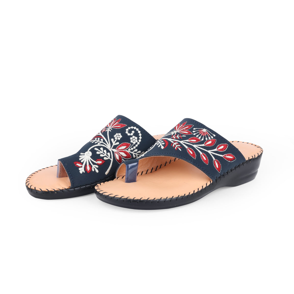 Floral Embroidery Ladies comfort Heel Chappal 560702