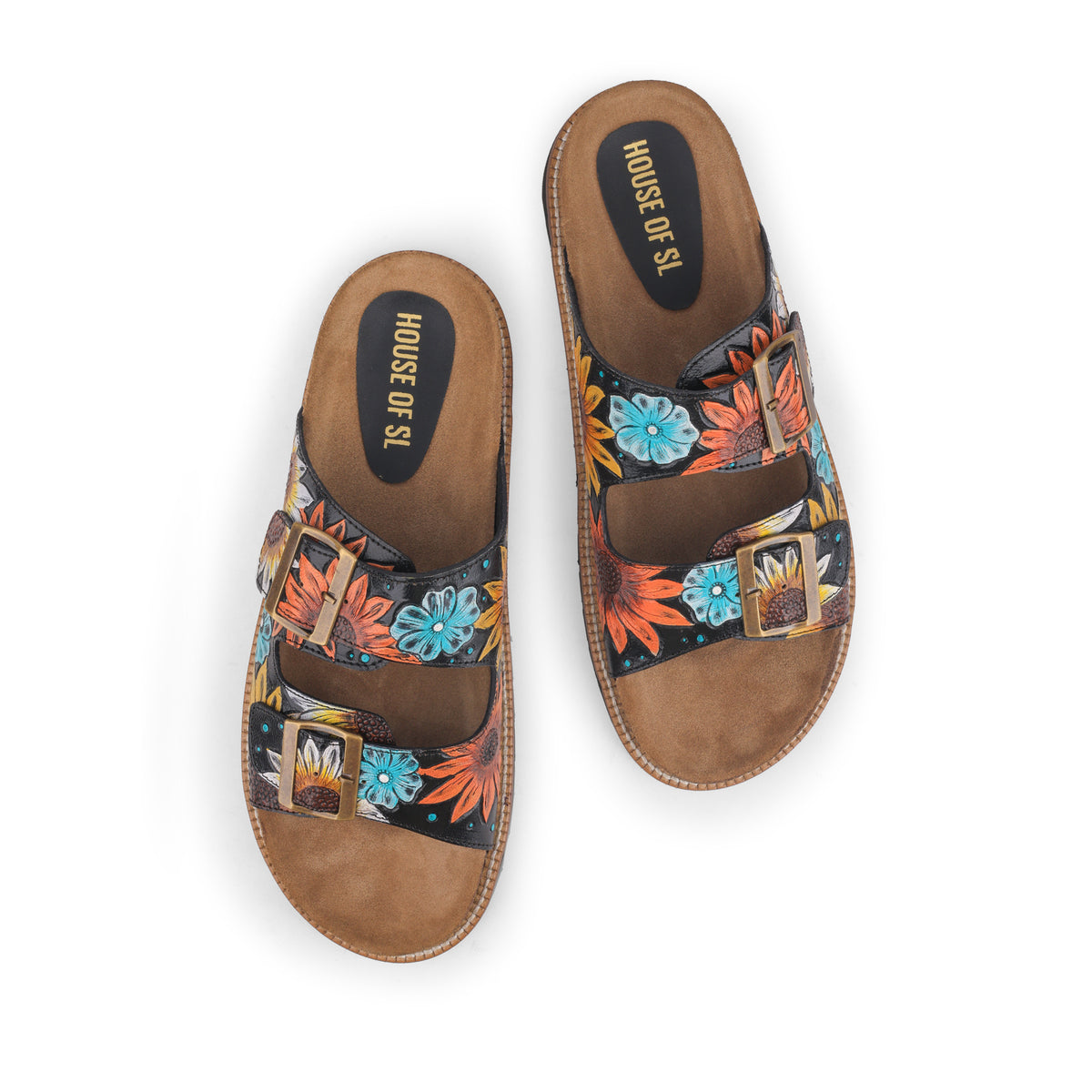 Sunflower Double Buckle Ladies Chappal 605108