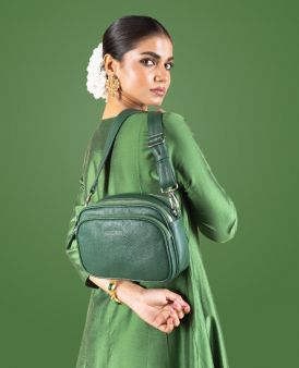 Green Color Ladies Leather Bag 28991