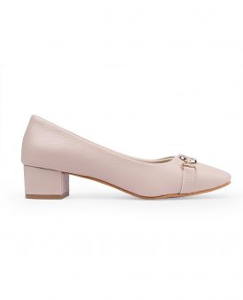 Ladies Heel Beige Color Shoes 603813